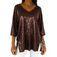 Dames Glitter V-Hals Losse Top