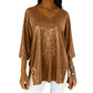 Dames Glitter V-Hals Losse Top