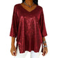 Dames Glitter V-Hals Losse Top