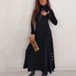 Dames Fit & Flare Gebreide Maxi Jurk
