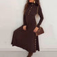 Dames Fit & Flare Gebreide Maxi Jurk