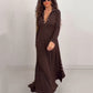 Dames Fit & Flare Gebreide Maxi Jurk