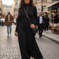 Dames Fit & Flare Gebreide Maxi Jurk