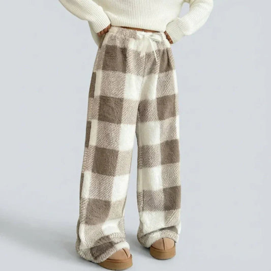 👖 Retro Geruite Damesbroek – Dikke Stof & Rechte Pasvorm | 50% KORTING