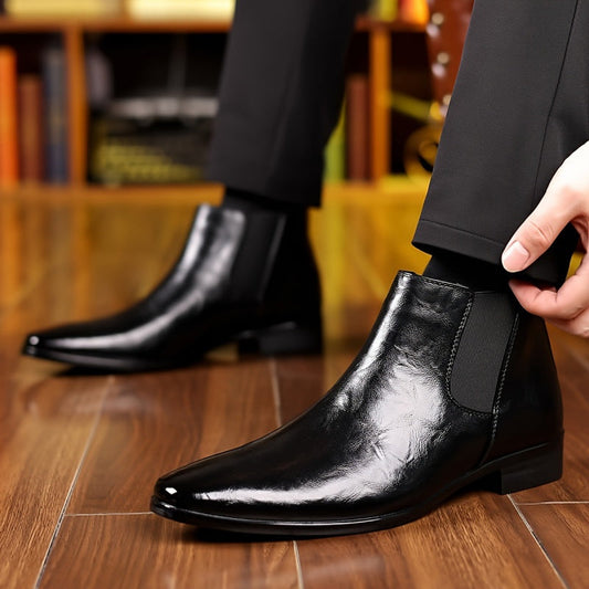 Leren herenslippers met print