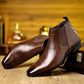 Leren herenslippers met print