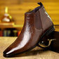 Leren herenslippers met print