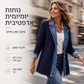מעיל נשים אלגנטי מסריג מצולע עם חיבורי דנים