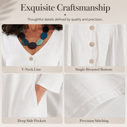 Women’s Casual V-Neck Dress with Pockets