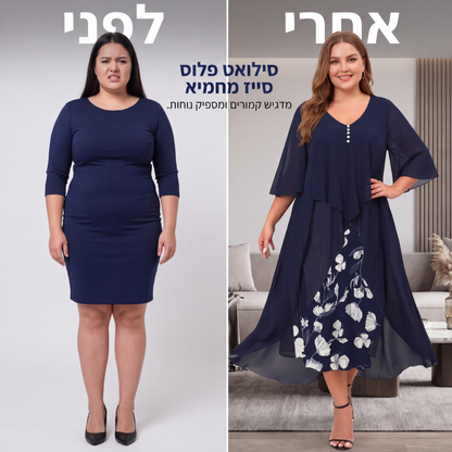 שמלה קז'ואל לנשים בחיתוך רפוי עם הדפס פרחים