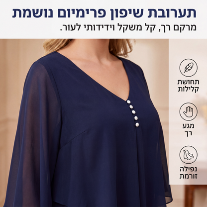 שמלה קז'ואל לנשים בחיתוך רפוי עם הדפס פרחים