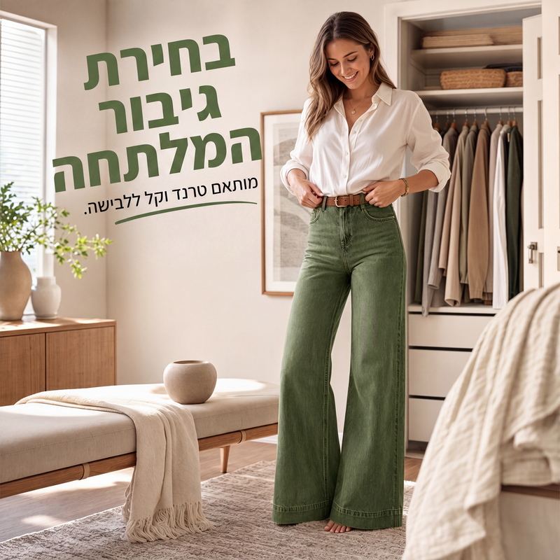 ג'ינסים רחבים שמאריכים את הרגליים