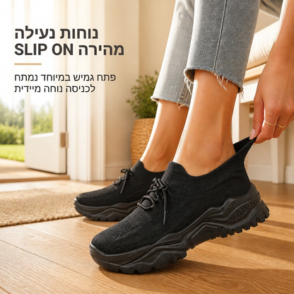 נעלי סניקרס קז'ואל נושמות לנשים עם משיכה