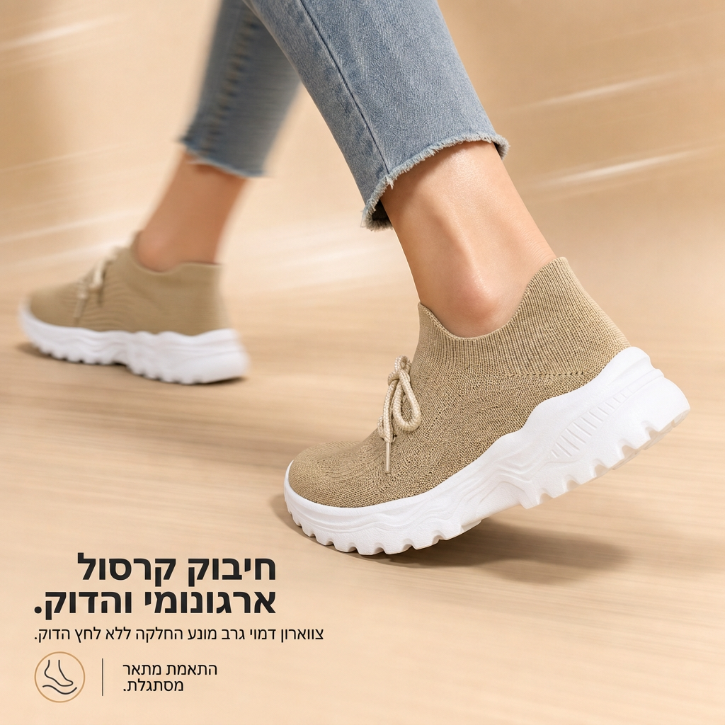 נעלי סניקרס קז'ואל נושמות לנשים עם משיכה