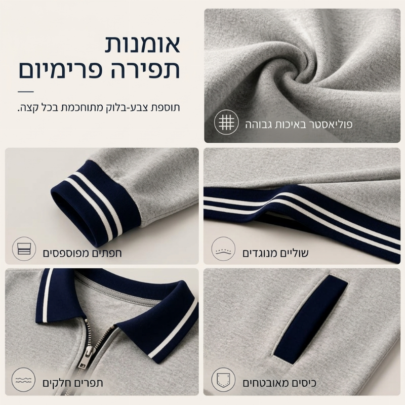 שמלה לנשים עם שרוולים ארוכים, רוכסן וכיסים