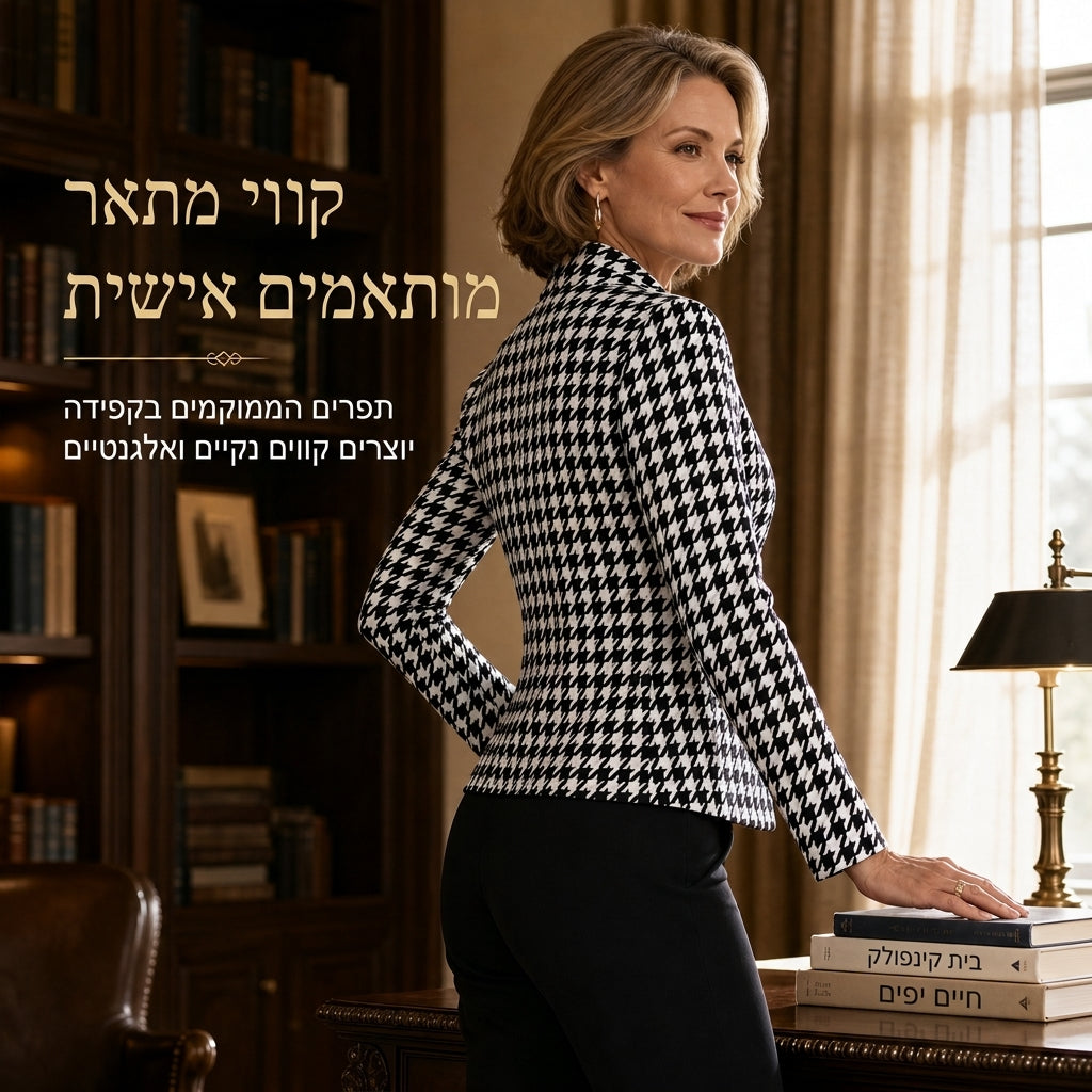 עיצוב שן-כלב חזית פתוחה עם צווארון סטנד מפוצל וחיתוך צר