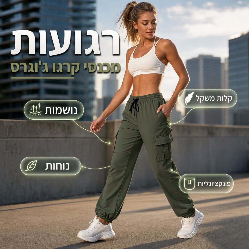מכנסי ג'וגר קרגו רפויים לנשים