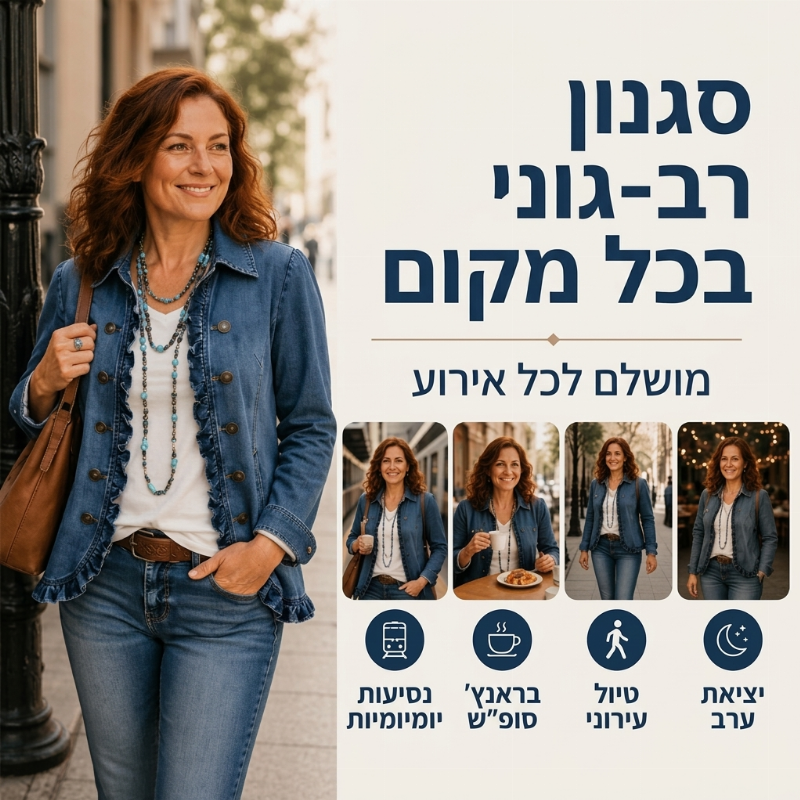 מעיל ג'ינס לנשים עם כפתורים כפולים ותפריטים
