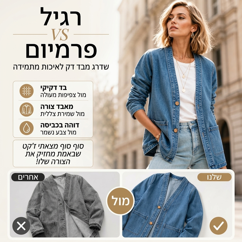 קרדיגן ג'ינס נישה רובע לנשים