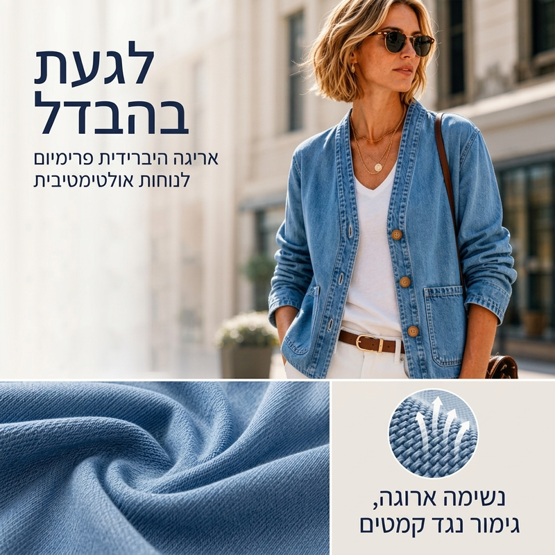 קרדיגן ג'ינס נישה רובע לנשים